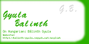 gyula balinth business card