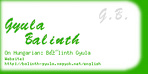 gyula balinth business card